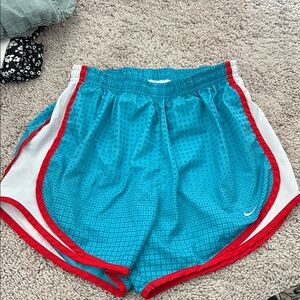 Nike Women's Blue and Red Athletic Shorts